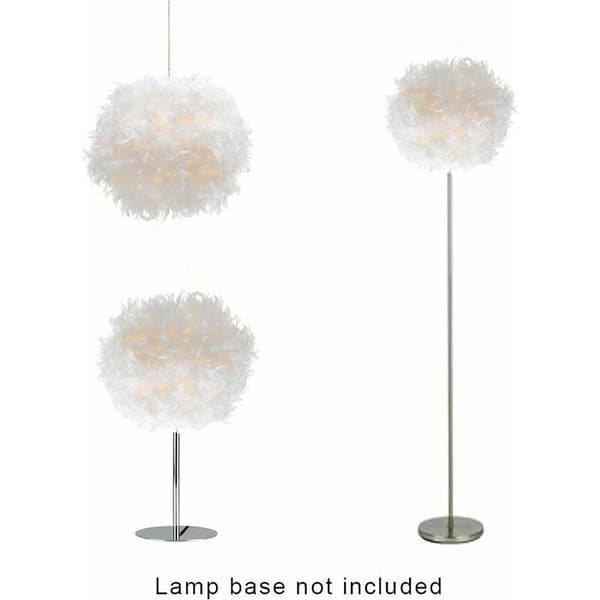 Fjer Pendel Lampe, Håndstrikkede Fjer Blød Belysning Loftlampe til Boligindretning