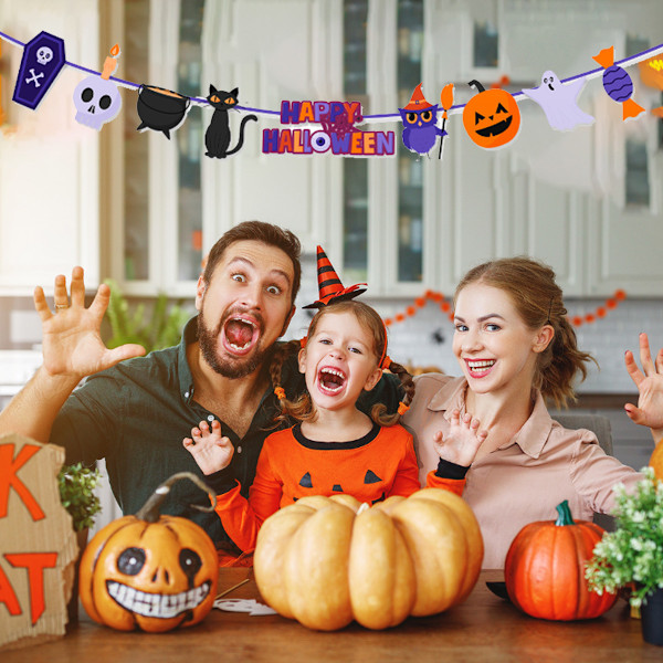 2pcs Flagga med pumpa för halloween - Dekorationer för halloween