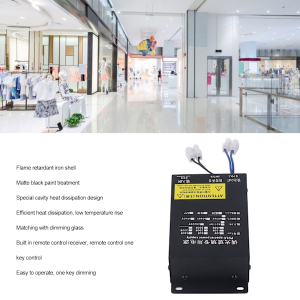 Omkopplingsbart Glas Strömkälla Atomiserad Dimning Intelligent Elektronisk Styrning för PDLC 50W 60V EU-kontakt 220V