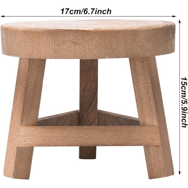Liten träväxtpall - Rund träblomkruka stativ - Inomhus utomhus - Modern inredning (1)