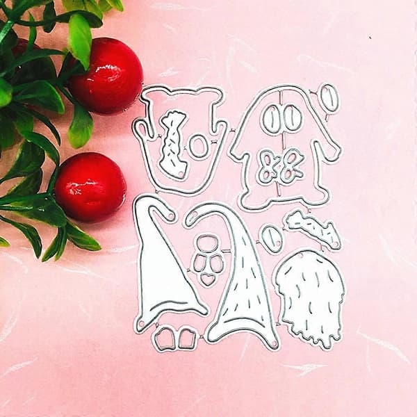 Söt ansiktslös docka metallskärform för jul, stansmall för DIY-scrapbooking 1582