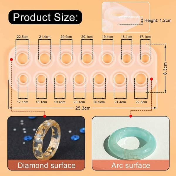 Genanvendelig Silikone Krystal Ringform Til Epoxy Resin, Stærk Fleksibilitet Med Hurtig Tilbagevenden Til Original Tilstand Efter Deformation, Glat Og Blød