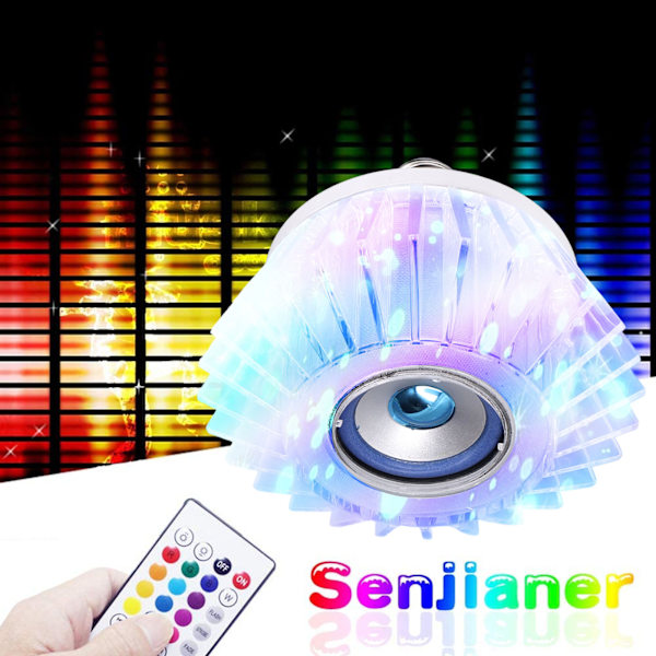 LED-musiklampa RGB-färgförändring Inbyggd högtalare 24 knappar Fjärrkontroll Bred applikation LED-högtalarlampa