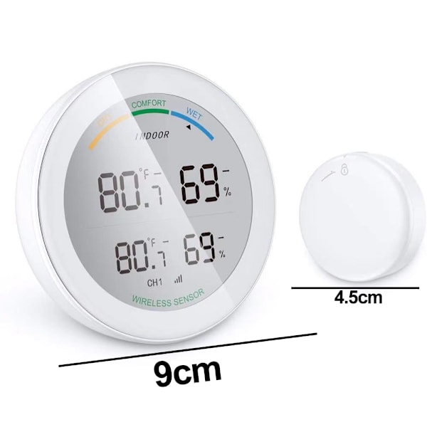 Analog Termometer Inomhus, Uppdaterad Hygrometer med LCD Touch Screen, Termometer för Heminredning & Noggrann Övervakning av Temperatur och Luftfuktighet