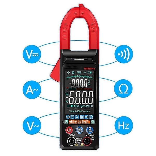 DC/AC Virta Digitaalinen Mittari 6000 Lukemaa 400A Ampeeri Multimetri Värinäyttö Jännitetesteri Fs8330pro B