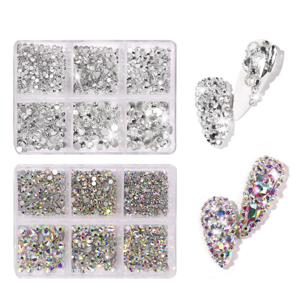 Krystal Flatback Rhinestones, til Tøj, Sko, Håndværk, Makeup, Neglekunst og DIY Dekorationer