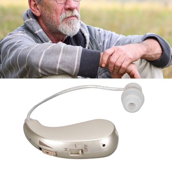 Hörförstärkare Uppladdningsbar Bärbar Ljudförstärkare med Justerbar Volym för Äldre Patienter, Silver