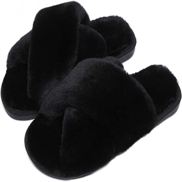 Varme kryds pels flip flops sorte 38-39