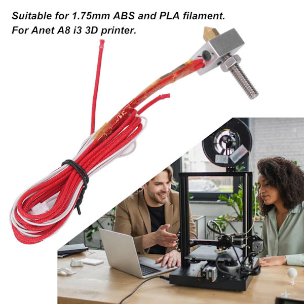 Hot End MK8 Ekstruder 3D Printer Hotend Dysenhoved 0.4mm Tilbehør til Anet A8 I3