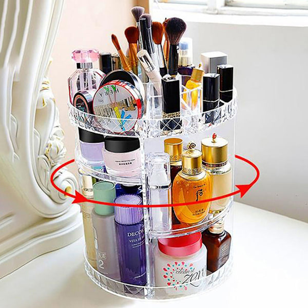 Roterende Makeup Organiser, 360 Grader Krystal