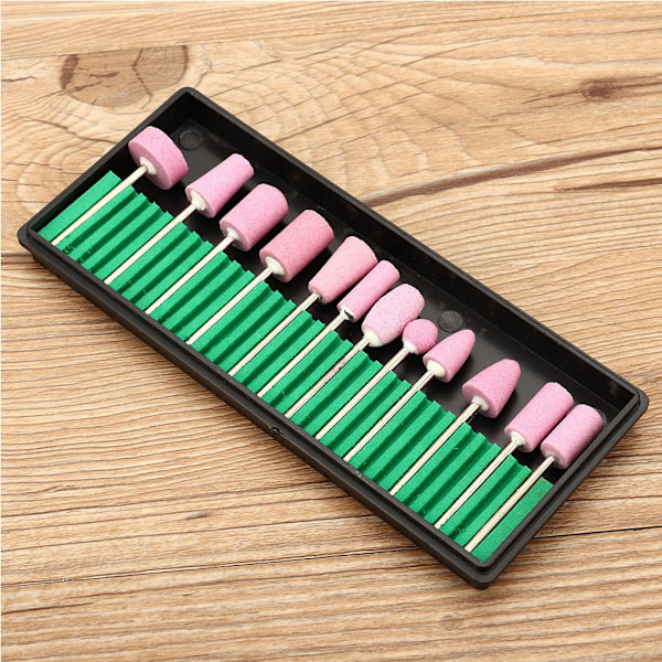 12-pack Professionella Nagelfräsbits Set Manikyr Pedikyr Nagelfilning Tillbehör