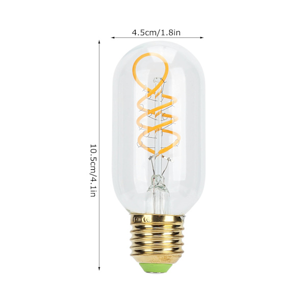 Valolamppu Vintage Kaksinkertainen Kierre E27 4W LED Joustava Filamentti Lämmin Valo LED-Lamppu 220V Läpinäkyvä