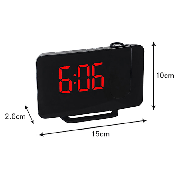 Radioprojektionsväckarklocka stor skärm LED-display