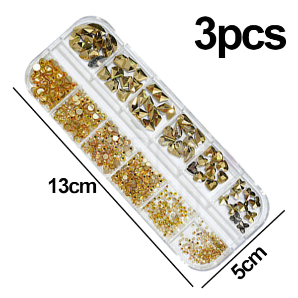 Flade Rhinestone Krystaller 3D Dekorationer Flade Stene Ædelstene, til Neglekunst DIY