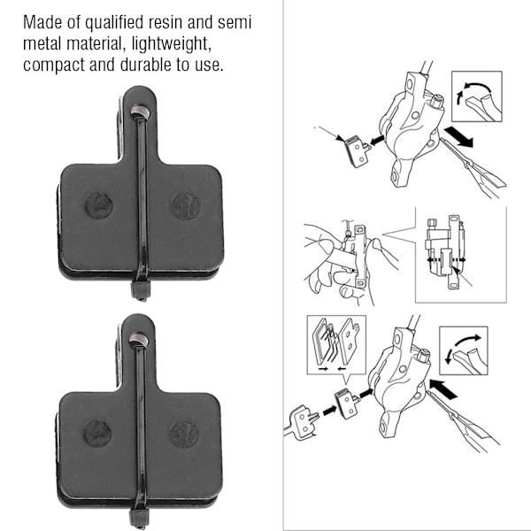 4 Par Copper Semi-Metalliske Sykkel Skivebremseklosser Sykkelbremsedeler Bremseklosssett