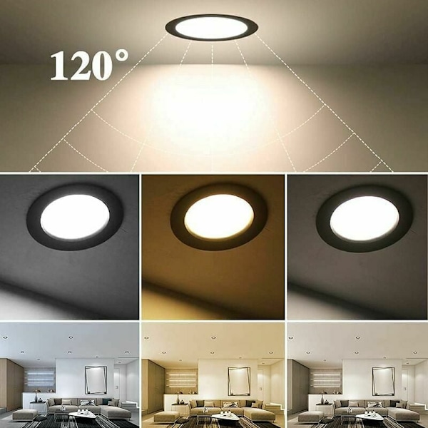 Ultratunn LED Infälld Taklampa för Badrum, Hög Ljusstyrka 7W Kallvit 700Lm, Elegant Modern Design för Kök Vardagsrum, 6000K Aviabon