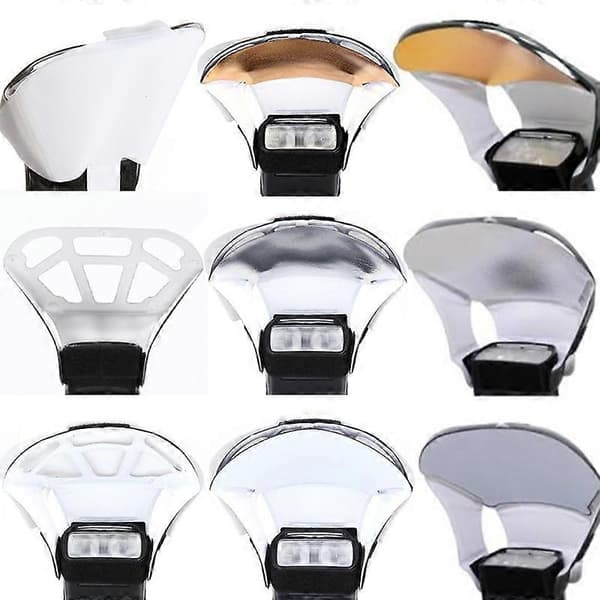 Universal Speedlight Blixtljus Bounce Diffuser med 3 Färger Reflektorkort