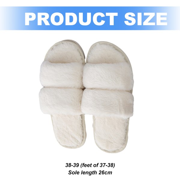 Fluffy Damestoffler i Kunstig Pels, Slip-On, Ortopediske, med A