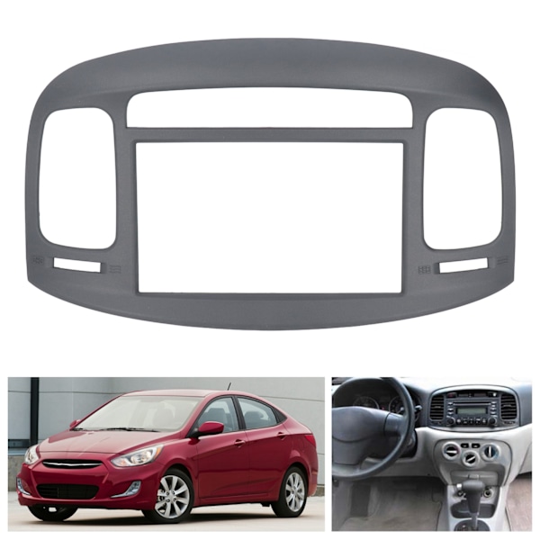 2DIN Bilstereo Radio Facia Instrumentbræt Panel DVD Ramme ABS Udskiftning til Accent 2009‑2012
