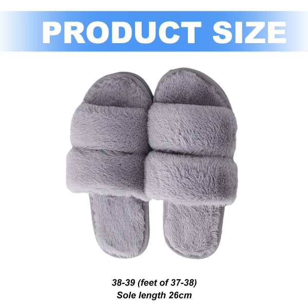 Fluffy Damestoffler i Kunstig Pels, Slip-On, Ortopediske, med A