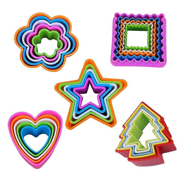6 sæt plastik DIY kage cookie kiks fondant udstikker forme køkken bageværktøj