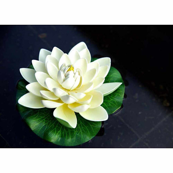 6 stk. Kunstige Flydende Skum Lotusblomster, med Vandlilje Pad