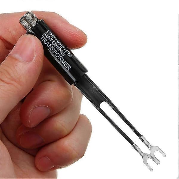 10 st UHF VHF FM 75-300 Ohm TV-antennadapter matchande transformator koaxialkabel black