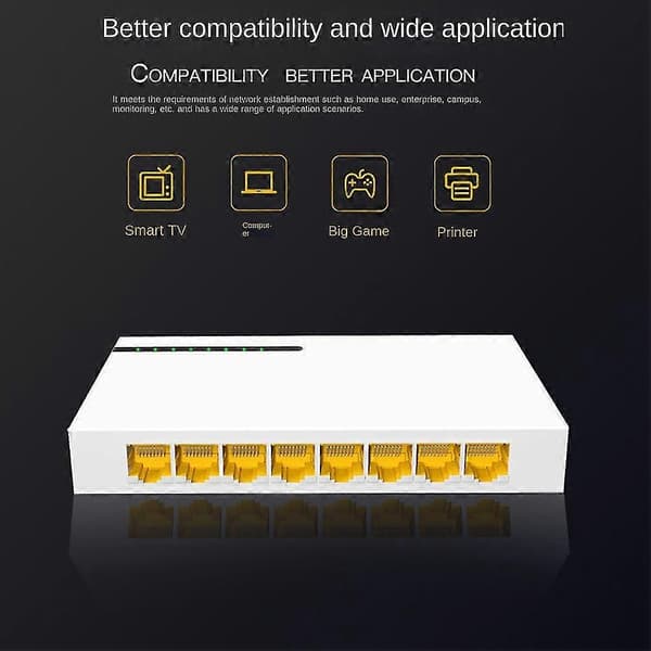 8 Port Und S Gigabit Etet S Hjemme Splitter Moning S Eu Plugg