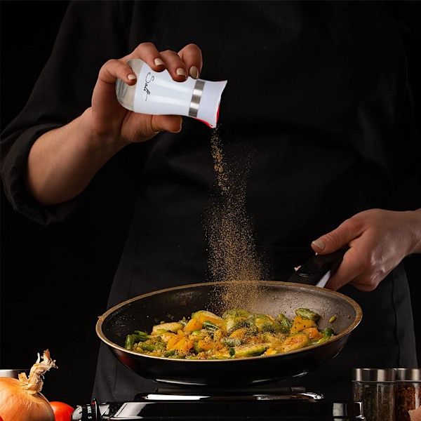 Salt- och pepparkvarnset, salt- och pepparkvarn med glasbotten