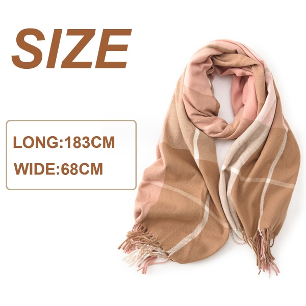 Scarf for Women Plaid Scarf, Winter Scarf  Shawl Cashmere Feel