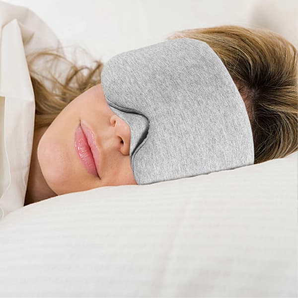 Sömnmask i bomull, ljusblockerande sovmask, mjuk ögonbindel för sömn och resor Light Grey