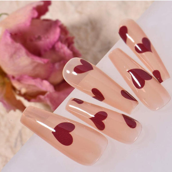 Hjärtformade nagelkonstdekaler, 21 ark 3D-design nageldekoration självhäftande nageldekaler fingernageldekoration för kvinnor och flickor