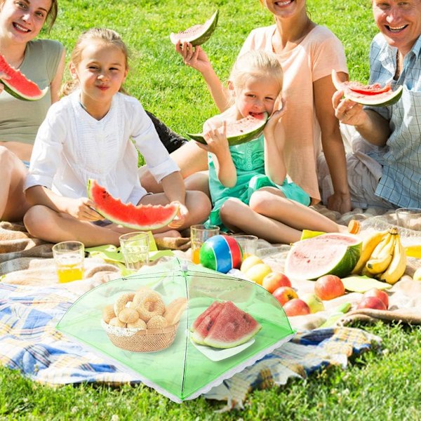 Fint Maskigt Återanvändbart Nät för Utomhusevenemang, Insektsskydd med Dekorativ Vit Spets, Hopfällbart Matnät för Picknickar, Grillfester, Restauranger