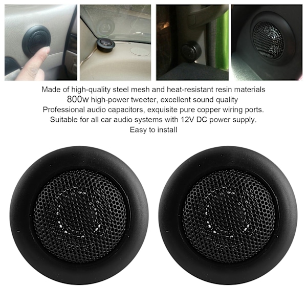 2 st Bilstötar Högtalare 120W Hög Effekt Universal Liten Ljudmusikspelare 2k~22kHz