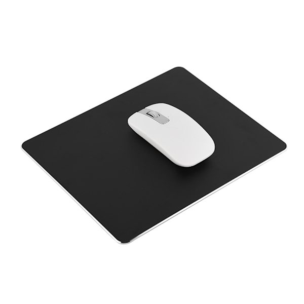 Aluminiumsleiv Spillmusmatte Dobbeltsidig Musmatte for PC Bærbar Datamaskin Svart