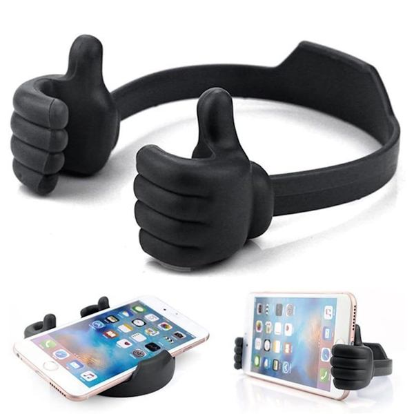 Tummen upp stöd telefonbyrå, universell flexibel bärbar telefonbyrå, mobiltelefonstöd telefonbord för iPhone iPad