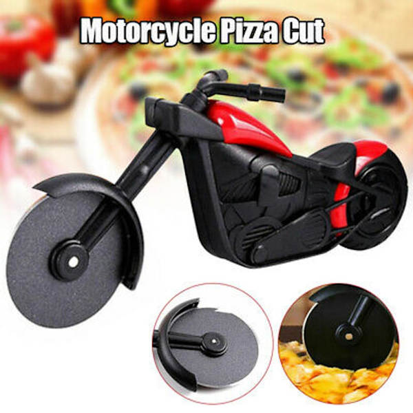 GuDoQi Pizzaskærer Motorcykel, Kreativ Rustfrit Stål Pizzaroller