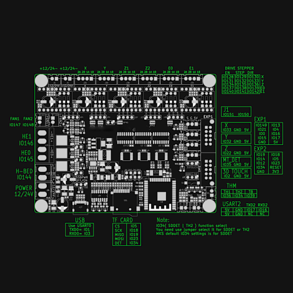 ESP32 3D-tulostimen emolevy 32-bittinen ohjauslevy lisäainevalmistustuotteiden tarvikkeet