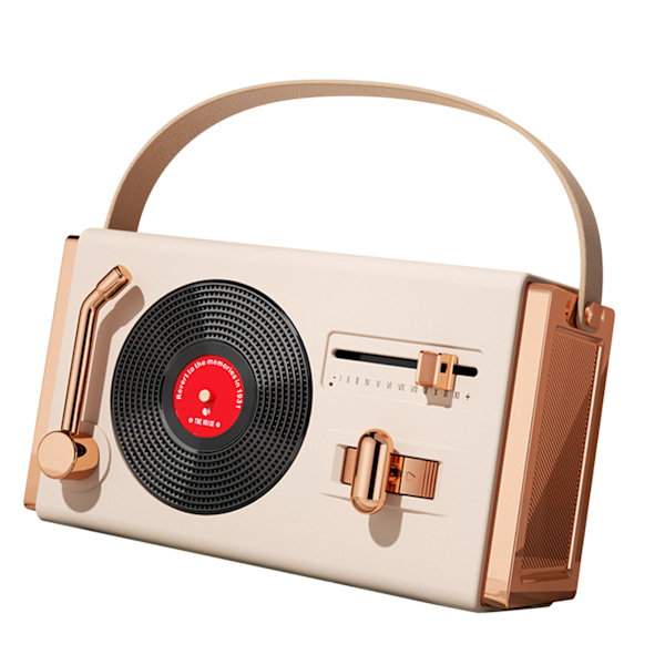 Beige Bluetooth-högtalare för utomhusbruk, bärbar, dekorativ, hög ljudkvalitet, USB-minne, retro Bluetooth-högtalare för vardagsrum och kontor