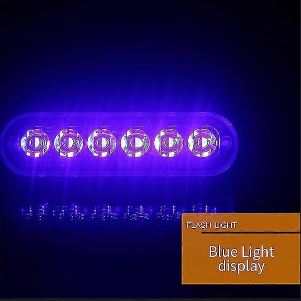 12v-24v 6led Lys Blits Nød Bil Kjøretøy Advarsel Strobe Blinkende Blå