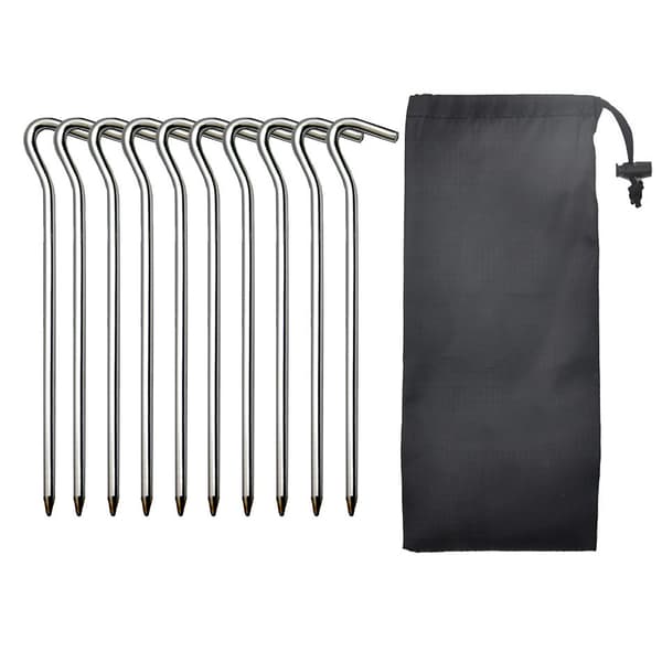 Teltplugger, 7'' sekskantstangplugger Teltplugger med krokspiker