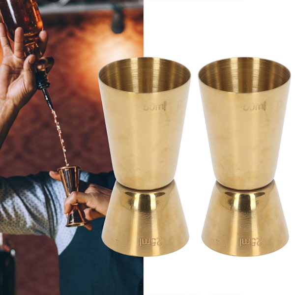 Cocktail Mätkopp, Professionell Svetsad Struktur Rostfritt Stål Jigger Dubbelhuvud Platt Kant För Flexibel Omvandling I Cocktailrecept,