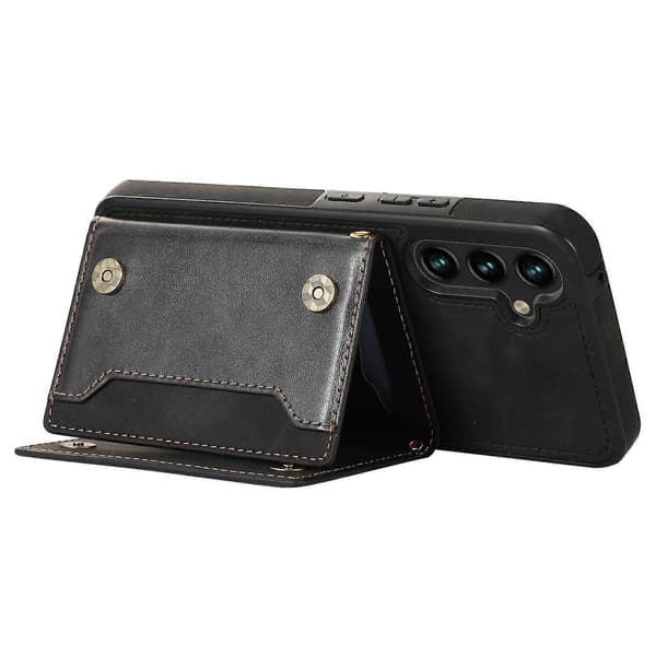 Plånboksfodral med RFID-skydd i läderbelagd TPU för Samsung Galaxy A14 5G/ 4G Black