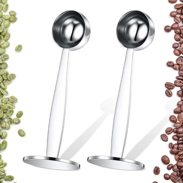 2-i-1 Espresso Tamper Rustfrit Stål Kaffeske, Dobbelt-ende Design til Præcis Kaffemåling og Pulverpresning, Velegnet til Hjemmet, Dessert