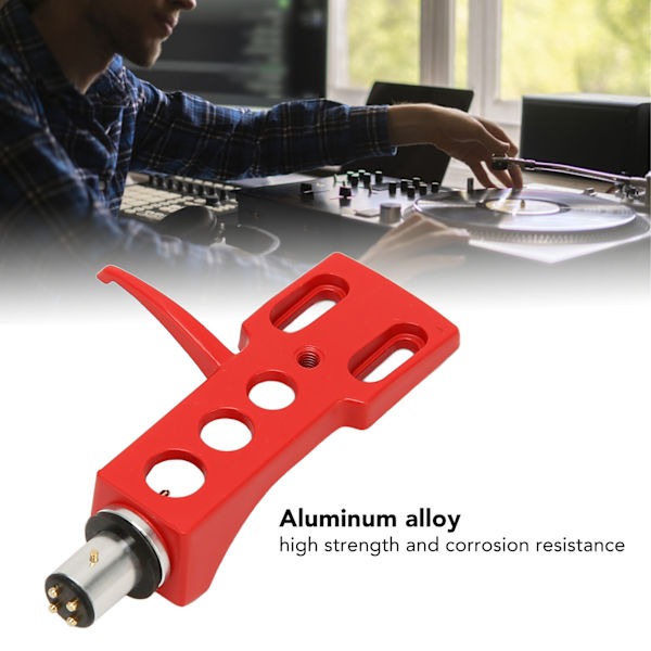 Levylautasen Pääkuoren Cartridge-Pää Alumiiniseos Korkea Lujuus LP Vinyl Stylus Neulanpidike Erilaisille Phono Red