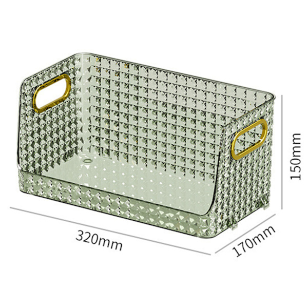 Kosmetik Organizer Stor Kapacitet Stabil Base Geometrisk Mønster PET Makeup Opbevarings Organizer Mørkegrøn