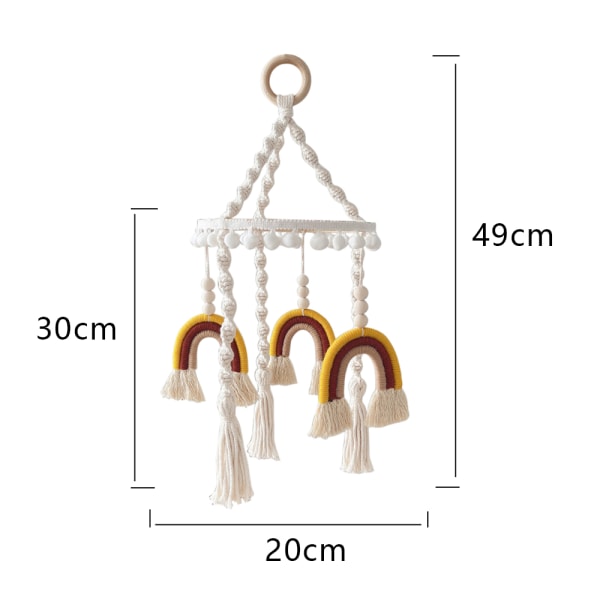 Regnbåge Mobil Hängande Macrame Baby Mobil Regnbåge Spjälsäng Mobil
