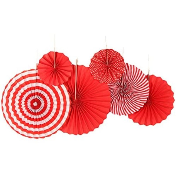 Set of 6 tissue paper fans compartments decoration for party cel