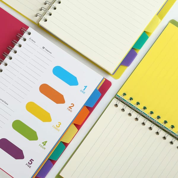 Notebook Index A5 Ringbind Linjeret Dagbog Notatblok Spiralblok (240 Sider)