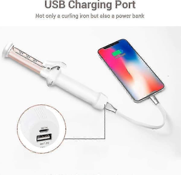 Sladdlös keramisk locktång med USB-laddning – 2-i-1 trådlös locktång